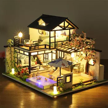 Мебель для кукольного домика из дерева ручной работы Villa Girls