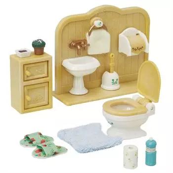 Мебель Sylvanian Families Сертификация ST Mark для детей от 3 лет и старше Игрушечный кукольный домик Sylvanian Families EPOCH [Туалетный гарнитур] Car-606 жёлтый
