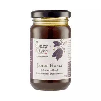 Мед и специи Jamun Honey Single Origin, несмешанные из нектаров цветов Jamun 8.8 Ounce