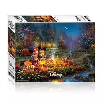 Медиа и искусство Игрушка и пазл 38 x 52 см, 500 деталей, Пазл с Микки и Минни у костра, Детские игры, Развивающие игрушки