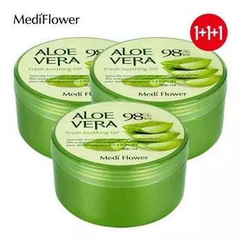 Mediflower Aloe Vera 98% Fresh успокаивающий гель 300 млx3, 300 мл, 3 шт.
