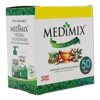 Medimix Аюрведическое мыло для купания с 18 травами, эффективными при проблемах с кожей, 125 г, 3 шт. в упаковке
