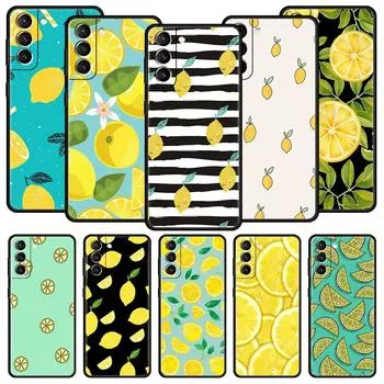 Mediterranean Lemon Silicone Phone Case For Samsung Galaxy S23 S22 S21 S20 FE Ultra 5G S10 S10E S9 S8 Plus 10 20 Cover Bumper Samsung S22 5G