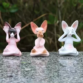 Медитирующая кошка, статуэтка Будды из смолы, лысый кот, украшения, сидящая в медитации, дзен-статуэтка кошки, домашний декор, подарок для любителей медитации A