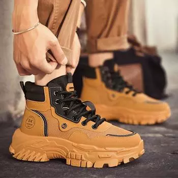 Medium and high-top retro thick-soled Martin boots fashionable and breathable men s outdoor tooling boots trendy non-slip and wear-resistant locomotiv 39