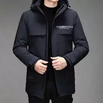 Medium-length New Down Jacket for Men s Father s Work Clothes for Elderly Goose Down Jacket for Men s Thickened Grandfather s Elderly Jacket M синий