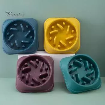 Медленная кормушка для собак с противоскользящей крышкой Медленная миска для еды для собак с защитой от удушья Головоломка-кормушка-лабиринт Кормушка для домашних животных Миска для корма для собак темно-зеленого