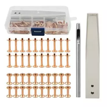 Медные заклепки Burrs Kit Медные заклепки с установочными винтами Нержавеющие шпильки DIY Инструмент для кожаных изделий