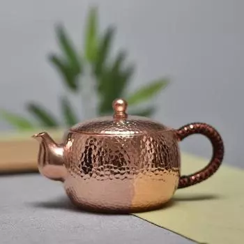 Медный чайник с ручкой, чайник для чайной церемонии, чайник на плите для любителей чая, подарок для ресторана, чайного домика, отеля красный