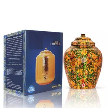 Медный диспенсер для воды Matka с печатным рисунком, для хранения, для домашнего сада, 10 л,