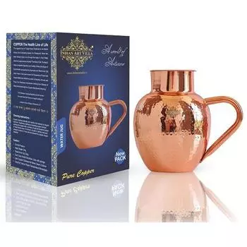 Медный кувшин Royal Surahi Design (1600ml) Хранение и подача воды. Польза для здоровья