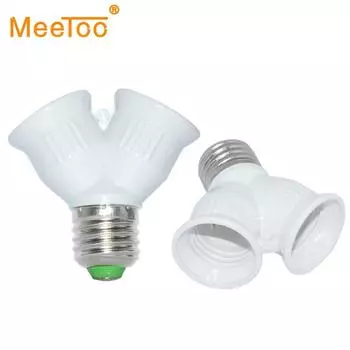 MeeToo E27 to 2 E27 адаптер лампы Converte 2 E27 держатель лампы конвертер светодиодный CORN URE 1 шт./лот 1Pcs