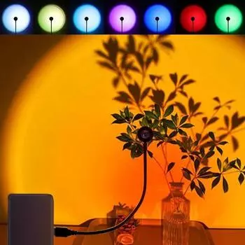 MeeToo USB Sunset Mood Lamp Led Projector Neon Night Light для гостиной Decor Спальня Фон Фотография Настенная Атмосфера