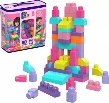Mega Blocks for ages 1 and up 80 pieces back pink DCH62 Fisher-Price [item]