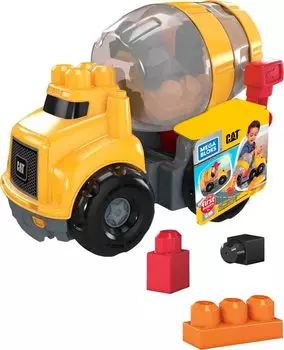 Mega Blocks Mega Blocks CAT Бетономешалка для детей от 1 года и старше и GFG11 (МЕГА БЛОКИ) [9 штук] [1 вверх]