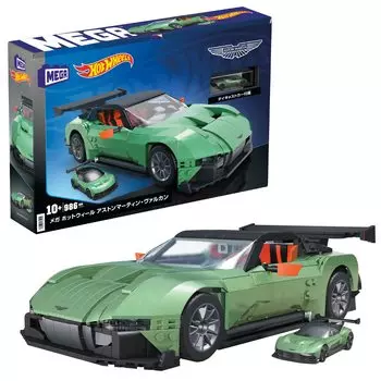 MEGA Hot Wheels Aston Martin Vulcan [Блочные детали: 986] В комплекте 1 литая машинка [возрастом от 10 лет] HMY97