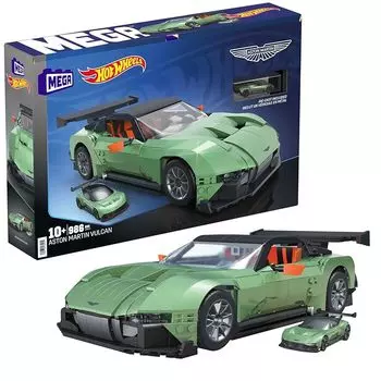 MEGA hot wheels aston martin vulcan [Набор блоков] [Количество блоков деталей: 986] Включает 1 литой автомобиль [10 лет~] HMY97
