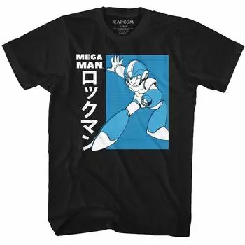 Mega Man Mega Man Jpn Черная футболка унисекс S