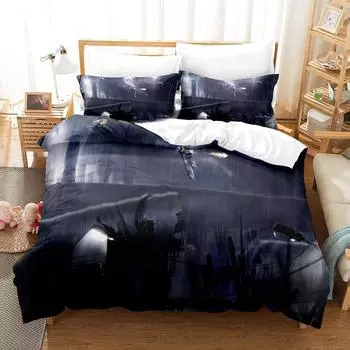 Mega Man X DiVE Bedding Set Single Twin Full Queen King Size Bed Set Adult Kid Bedroom Duvet cover Sets 3D Anime Bed Sheet Set EU Twin 135x200cm