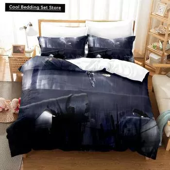 Mega Man X DiVE Bedding Set Single Twin Full Queen King Size Bed Set Adult Kid Bedroom Duvet cover Sets 3D Anime Bed Sheet Set EU single(135x200cm)