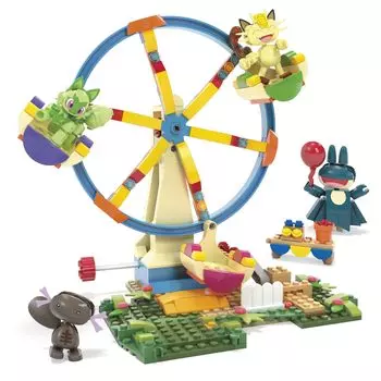 MEGA Pokemon Adventure World Exciting Ferris Set и Upa Block Number of 393 Для детей от 8 лет и старше Multi HXF80 Wheel! ~ Мяут, Гомбе, Ньяоха, (Палдеа
