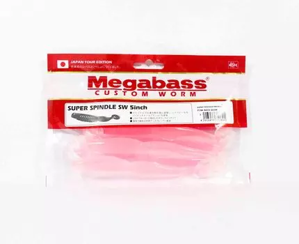 Megabass Super Spindle Worm SW Power Up 5 дюймов Мягкая приманка Pink Glow (1891 г.)