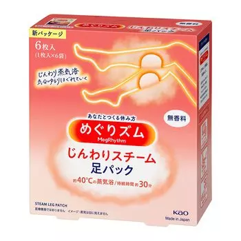 MegRhythm Steam Foot 6 шт., без запаха,