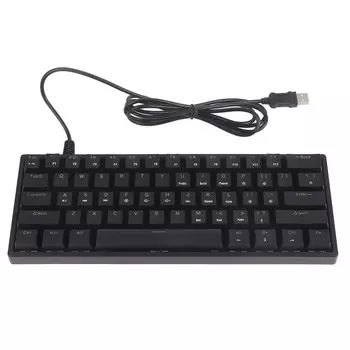 Механическая клавиатура с классной подсветкой RGB 61 клавиша Компактная конструкция Легкая проводная клавиатура для