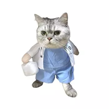 MEIAOJIA Собака Кошка Собака Двуногая Собака Одежда Костюм, Косплей, Хэллоуин, Одежда, Одежда, Одежда, Клоун, Ходьба, Одежда, Смешной, Крутой, Милый,