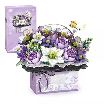 MEIEST Flower Bouquet Building Blocks Model Set Искусственная роза Ручная подарочная коробка на День святого Валентина Растение бонсай Строительный кирпич Игрушка Украшение для дома