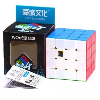 Meilong 4x4 Speed Cube Magic Puzzle Strickerless 4x4x4 Neo Cubo Magico 59 мм Мини-размер игрушки с матовой поверхностью для детей