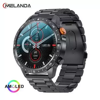 MELANDA 1,43 AMOLED экран HD Bluetooth Call Смарт-часы Мужские спортивные фитнес-трекер Мониторинг здоровья Smartwatch для Android ios AK57