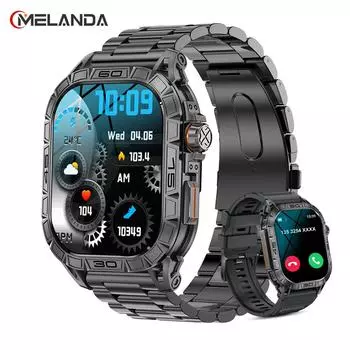 MEVADEN 1,96-дюймовый AMOLED-экран Bluetooth-звонки умные часы спортивный трекер компас монитор здоровья умные часы для Android ios K63 оранжевый