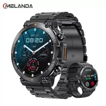 MELANDA Новые 1,39-дюймовые мужские умные часы с Bluetooth и вызовом, спортивные фитнес-трекеры с монитором сердца, умные часы для Android IOS, 400 мАч