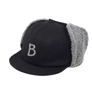 Melton Boa B Umpire Flap Flight Pilot Boa Wool Eararmuffs with Cold [Fabulous] Шапка, Шапка, Шапка, Eararmuffs, Fluffy, Пушистый, Уши, Шапка, Осень/Зима, чёрный