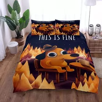 Meme Пододеяльник Комплект постельного белья King Queen Double Full Twin Single Size EU single(135x200cm)