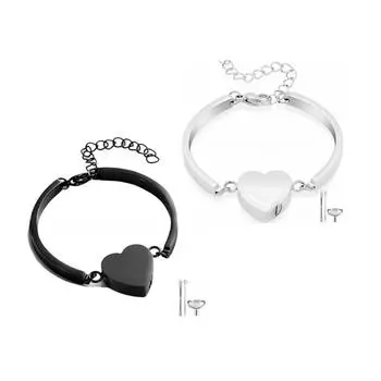 Мемориальные кремационные браслеты Adjust Keepsakes Urn Браслет Держатели для праха Сердце Медальон Урна Ювелирные изделия для повседневной носки серебряный