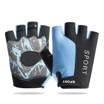 Men and Women Outdoor Cycling Exercise Breathable High Elastic Shock Absorbing Anti Slip Outdoor Exposed Fingers Mountain Climbing Halfway M