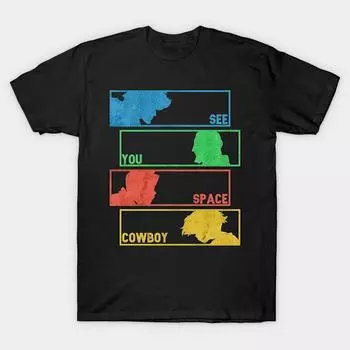 Мужская черная футболка с принтом, очень большая футболкаBebop Crew No-Cut Transfer Paper Print Cotton Tshirt S чёрный