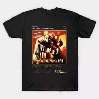 Мужская черная футболка с принтом, очень большая футболка Raekwon - Only Built 4 Cuban Linx... Треклист Альбом No-Cut Transfer Paper Print Хлопковая футболка S чёрный