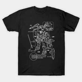 Мужская черная футболка с принтом Очень большая футболкаGundam Инструкции Бумага для термопереноса без вырезания Принт Хлопковая футболка S чёрный