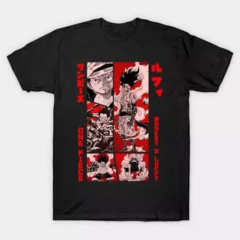 Мужская черная футболка с принтом, очень большая футболка Monkey D Luffy, хлопковая футболка с принтом на бумаге No-Cut Transfer Paper XL чёрный