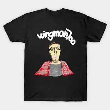 Men Black Print T-shirt Super Large TShirt wingman700 No-Cut Transfer Paper Print Cotton Tshirt S чёрный