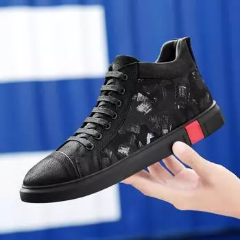 Men Boots Winter Lace Up Style Mens Sneakers Fashion Genuine Leather Non-Slip Warm Ankle Casual Footwear Handmade Luxury Boots 43