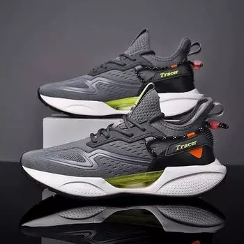 Men Breathable Fashion Outdoor Sneaker Thick soled trendy versatile shoes Mesh Cushioning Basketball Running Casual Sneakers 42 серый