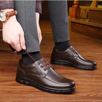 Men Casual Shoes Leather Men Business Men s Oxford Shoes Breathable Men Dress Shoes Moccasins Loafers zapatillas hombre 6 чёрный