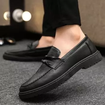 Men Casual Shoes Luxury Men s Loafers Handmade Leather Men s Shoes Moccasins Slip on Flats Male Tassel Driving Shoes for Man 39