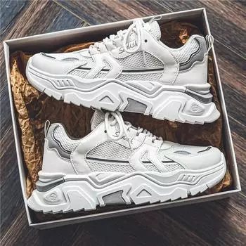 Men Chunky Sneakers Thick Bottom Platform Vulcanize Shoe Breathable Running Shoes for Men Slip Casual Shoes zapatillas de mujer 39