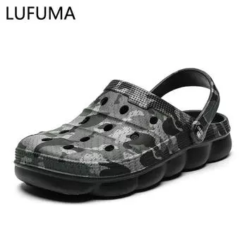 Men Clogs Sandals Summer Outdoor Slippers Cholas Beach Aqua Shoes Men Slip On FlipFlops Garden Sandals Casual Shoes Water Shoes 36