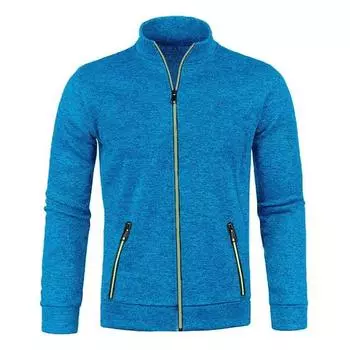 Men Fall Winter Sweater Coat Zipper Pockets Knitted Thin Cardigan Stand Collar Long Sleeves Solid Color Daily Wear Men Jacket S